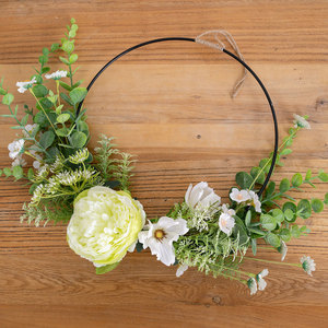 ดอกไม้ประดิษฐ์ CallaFloral รูปดอกโบตั๋นและสมุนไพร แบบกึ่งวงแหวน สำหรับตกแต่งบ้าน งานแต่งงาน แขวนผนัง รุ่น CF01178 - Product Image 3