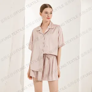 Fung 6035 Pyjama Set Lụa Ngủ Mặc Đêm Phù Hợp Với Đối Với Phụ Nữ Nhà Quần Áo Cho Phụ Nữ