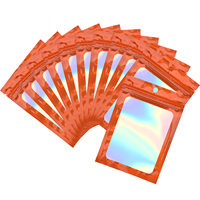 Sacs refermables holographiques personnalisés en plastique PET, pochettes en aluminium avec fenêtre transparente, emballage anti-odeur pour petits articles (pour gelée)