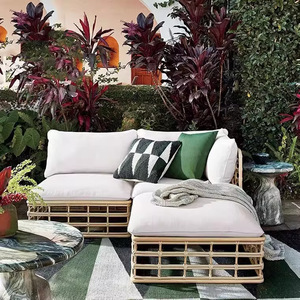 Ensemble de canapés en rotin moderne pour <span class=keywords><strong>jardin</strong></span>, mobilier d'extérieur pour <span class=keywords><strong>salon</strong></span> et parc, canapé d'angle en osier durable, écologique et résistant aux UV - Product Image 3