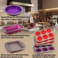 Ensemble de moules à pâtisserie en silicone LFGB de haute qualité à très faible espacement, moules à gâteau en silicone avec cadre métallique, moules à chocolat en silicone