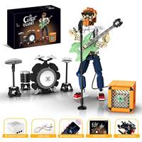 Jouet tendance Guita Band Music Building Block Kids MOC Block Brick Toy Halloween Gift DIY Building Block Set
