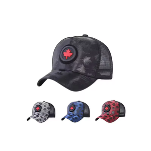 Gorra de béisbol de algodón de malla transpirable con logotipo de Pvc de goma de hoja de arce de Canadá personalizada, gorra de <span class=keywords><strong>camionero</strong></span> ajustable para deportes al aire libre para hombres - Product Image 2