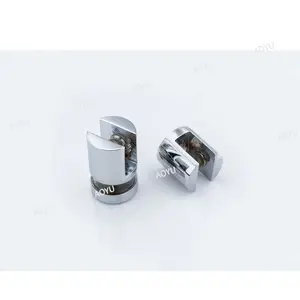 Stainless steel metal square semi-circular indoor and outdoor rimless glass connectors Glass clip