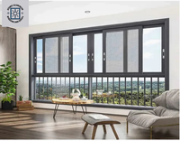 Fenêtre coulissante moderne en alliage d'aluminium de haute qualité avec moustiquaire magnétique, ouverture verticale, rideau suspendu en acier inoxydable, protection thermique