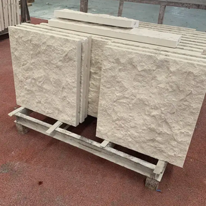 אריחי אבן גיר לבנה טבעית בעלת פנים מפוצלות, אריחי חיפוי קיר, אריחי אבן טבעית, קיר אבן גיר מודרני לפאנלים חיצוניים - Product Image 2