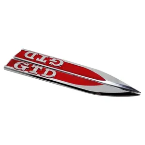 Autocollant d'emblème latéral d'aile de voiture réutilisable en métal personnalisé Badge de coffre arrière Décalcomanie de <span class=keywords><strong>logo</strong></span> VW GTD BORA GOLF JETTA MK4 PASSAT - Product Image 4