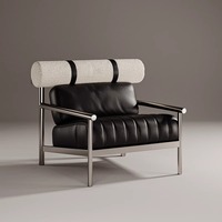 Fauteuil inclinable de loisirs en acier inoxydable créatif ancien de style Bauhaus, canapé simple design pour la maison, le bureau, le salon