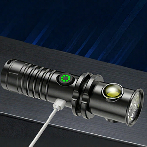 ไฟฉาย LED แบบชาร์จไฟได้สำหรับใช้งานกลางแจ้ง ตัวเครื่องทำจากอลูมิเนียมอัลลอยด์ ปรับความสว่างได้ แสงสีขาว สำหรับตั้งแคมป์ เดินป่า ตกปลา - Product Image 1