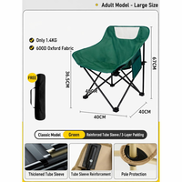 Chaise de camping pliante d'extérieur portable ultra-légère, siège de plage grand format en forme de lune, mobilier d'extérieur en gros