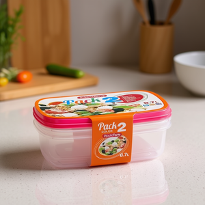 FIAMBRERA SET2 0.7L Contenedor de Alimentos de Plástico Práctico y Elegante, Diseño Rectangular Moderno, Apilable, Solución para Almacenamiento de Alimentos - Product Image 3