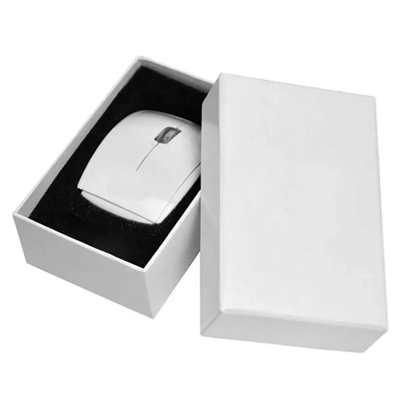 Boîte d'emballage de souris en carton blanc de taille personnalisée, boîte cadeau blanche personnalisée pour souris de jeu