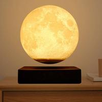 Vente flash 360 °   Lampe lunaire 3D Jupiter en lévitation, contrôle tactile, intensité réglable, base en bois, décoration créative pour la maison, cadeau, veilleuse