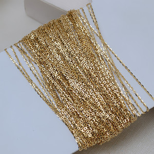Catena all'ingrosso per gioielli permanenti in oro 14K, catene sottili a O da 1mm, rotolo al metro per gioielli permanenti - Product Image 1