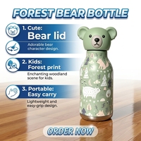 Tasse isotherme en acier inoxydable pour femme avec paille, motif ours polaire, portable pour le camping et les activités de plein air