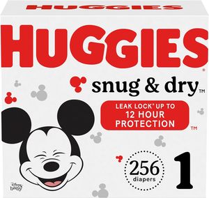Couches pour nouveau-nés Huggies Snug & Dry Taille 1 (8-14 Lbs) 256 couches en coton avec caractéristiques imprimées Modèle Taille 4 - Product Image 3