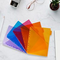 Eagle ZP5PA-A4 Classeur durable à pochette unique format lettre avec 5 onglets colorés pour classeurs à 3 anneaux (matériau PP)