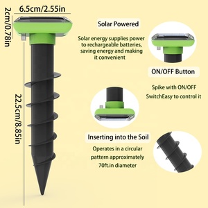 Saijzek OEM Amz Top Vente Haute Qualité <span class=keywords><strong>Efficace</strong></span> Solaire Alimenté Spirale Tige Rats Gopher Campagnol Rongeur Souris Taupe <span class=keywords><strong>Serpent</strong></span> <span class=keywords><strong>Répulsif</strong></span> 600 m² - Product Image 6