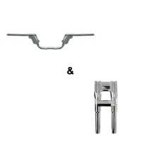 Manillar de Motocicleta de 5.5 Pulgadas de Altura, Ajustable, con Abrazadera de 1 Pulgada, Estilo Cable y Acelerador Electrónico para la Mayoría de los Modelos Harley