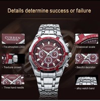 Reloj de Cuarzo Curren 8084 de Lujo para Hombre, Deportivo, de Negocios, con Diseño de Moneda Antigua y Dibujos Animados, de Acero Inoxidable, 20mm 43mm, con Agujas, Resistente al Agua 3BAR