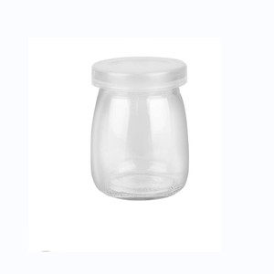 Factory Price 4oz Kitchen Spice Pudding China Glass Sweet Yogurt Jar Container With Plastic lid Or Cork Lid