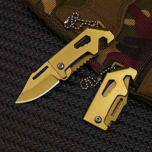 LFEDC fábrica gran oferta al por mayor EDC Acero inoxidable Color oro Mini plegable llavero cuchillo con abrebotellas - Product Image 5