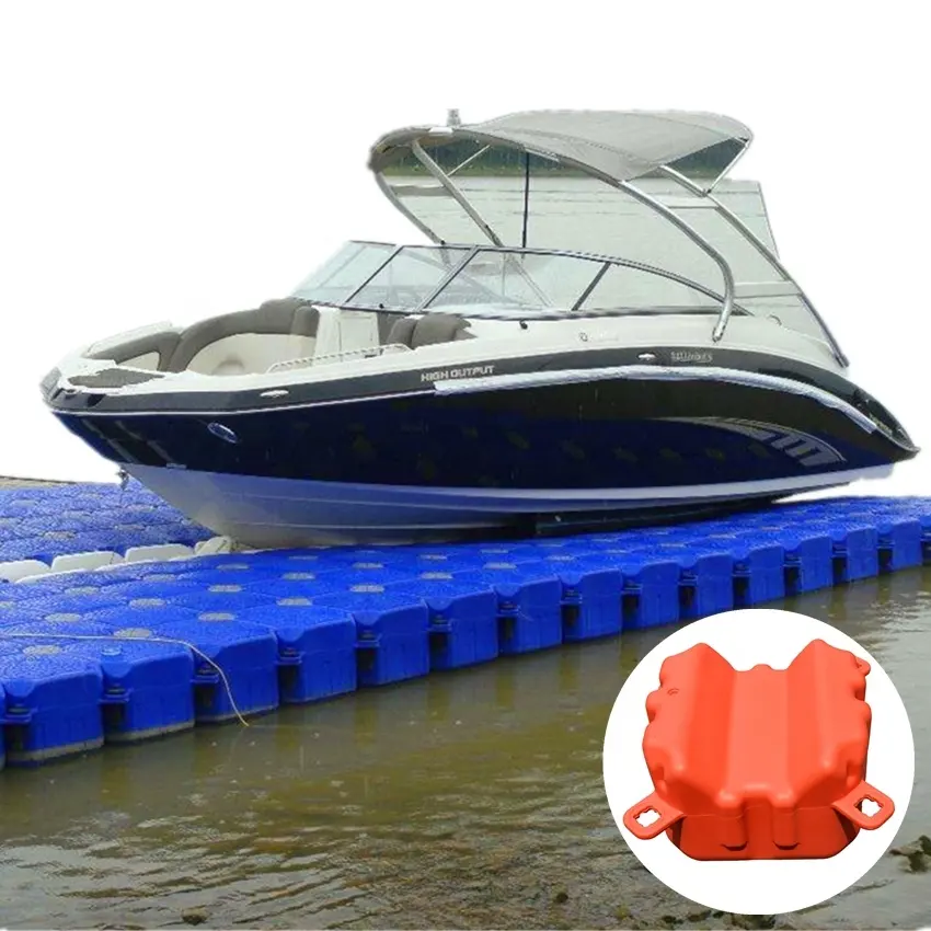 Motor boat parking place floating plastic pontoon cubes jet ski water platform floating dock marina jet ski