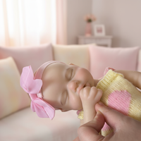 Poupée Bébé en Silicone Lestée de 13 Pouces, Imperméable, Fille Endormie, Faite à la Main, Réaliste, Cadeau pour Amateurs et Collectionneurs