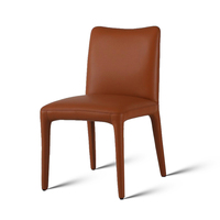 Chaise de salle à manger moderne en cuir PU de qualité supérieure italienne avec dossier durable pour salle à manger et usage hôtelier