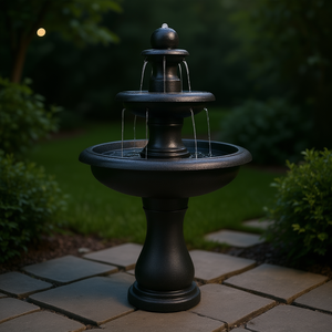 Fontaine d'eau en béton pour extérieur, 45,2 pouces, avec pompe, pour jardin, patio, décoration de cour, style traditionnel - Product Image 2