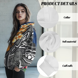 Pullover da <span class=keywords><strong>ragazza</strong></span> all'ingrosso felpe con cappuccio personalizzate polinesiano di alta qualità in poliestere Casual Streetwear <span class=keywords><strong>felpa</strong></span> larga da donna - Product Image 4