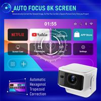 Projecteur intelligent 8K Android 14.0 WiFi6 LED 2+16 Go Allwinner H726 avec haut-parleur 10W, 500 lumens ANSI, portable pour films et jeux