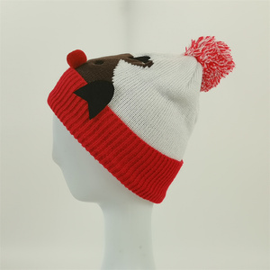 Popular de alta calidad 100% acrílico Reno patrón tejido invierno Santa sombrero <span class=keywords><strong>Xman</strong></span> sombrero al por mayor - Product Image 6