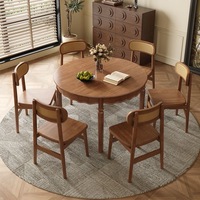 Ensemble de table à manger vintage Wave, table ronde de style français avec chaises de luxe