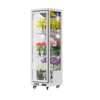 Affichage latéral commercial 0-10 ℃ 3 1 refroidisseur d'affichage floral de porte refroidisseur de réfrigérateur d'affichage en verre de fleur de supermarché