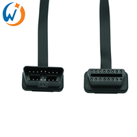 OBD 2 Cables Conector 30CM 16Pin Cable OBDII OBD 2 Herramienta de diagnóstico ELM327 Adaptador Plano Delgado Obd2 Cable de extensión