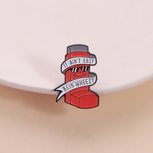 เข็มกลัดเคลือบลายตลกๆ รูปนางฟ้าสีชมพู สำหรับผู้ที่เป็นโรคหอบหืด ไม่ใช่เรื่องง่ายที่จะมีอาการหายใจติดขัด ของขวัญเครื่องประดับสำหรับสาวๆ - Product Image 2