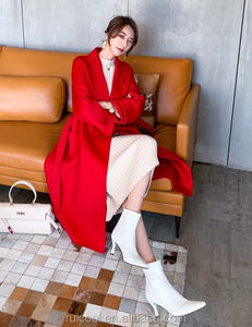 Manteau en <span class=keywords><strong>laine</strong></span> pour <span class=keywords><strong>femme</strong></span>, long manteau d'hiver couleur unie, style européen, <span class=keywords><strong>trench</strong></span>-coat rouge - Product Image 2