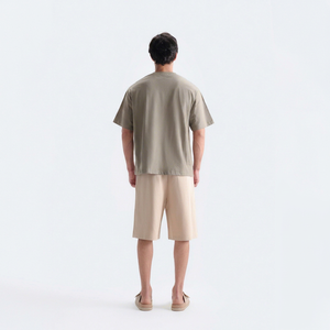 T-shirt à manches courtes pour homme, vert olive, col rond, coupe classique, jersey de coton, imprimé, style décontracté, logo sur le devant - Product Image 2