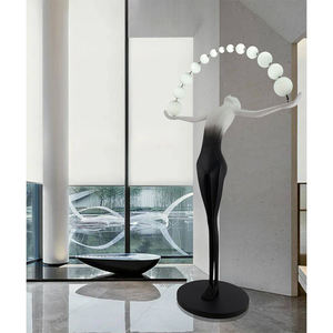 लिविंग रूम या कार्यालय कला सजावट के लिए मानव आकृति धारण क्षेत्र के साथ आधुनिक अमूर्त राल फर्श लैंप - Product Image 4