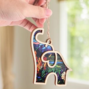 Creative Wooden <strong>Elephant</strong> Pendant Sisterhood Decor Friendship <strong>Gift</strong> for Women Car Charm Wood Crafts Wooden Boxes Wall Signs - Product Image 3