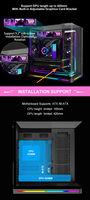 Boîtier PC de bureau Mid-Tower avec panneau en verre trempé panoramique en arc circulaire, cabinet CPU ATX, refroidissement, boîtier d'ordinateur de jeu