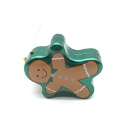 Caja Metálica Navideña con Impresión a Cuatro Colores para Decoración de Fiestas, Regalos, Tarjetas Navideñas, Papá Noel, Muñeco de Nieve, Galleta de Jengibre