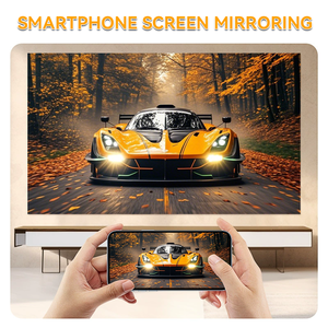 HT36 Portable <strong>Android</strong> 11 Mini Home Theater Smart <strong>Projector</strong> <strong>2</strong> Microphones for KTV KJ Karaoke VJ Voice Recording for Home - Product Image 4