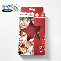 Boîte à biscuits de Noël personnalisée en gros avec logo, boîte cadeau en papier avec fenêtre PET pour cupcakes, muffins, bonbons, emballage de pâtisserie de fêtes