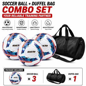Set di 3 Palloni da <span class=keywords><strong>Calcio</strong></span> in PU Rinforzato con Borsa Oxford <span class=keywords><strong>per</strong></span> <span class=keywords><strong>il</strong></span> Trasporto, Camera d'Aria in Gomma Naturale, <span class=keywords><strong>per</strong></span> Allenamento di Squadra e Competizioni - Product Image 1