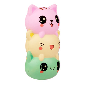 Pu Cat Stack Fidget Toy Soft <b>Squishy</b> Stress Relief Desk Decor For Kids 2 4 Years Unisex - Product Image 3