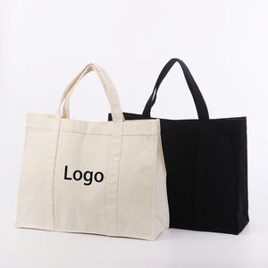 Promotional Travel Large Designer Cute Custom Logo Print Size Washable Durable Blank Tote Cotton Shopping Canvas Bag Wholesales