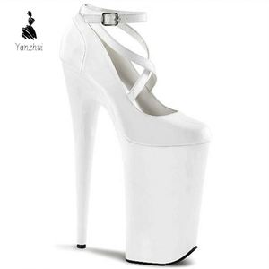 Scarpe con plateau super alto YZ 10 pollici-26 cm, con lacci, nere, da sposa, sexy, per discoteca, performance, taglie forti - Product Image 4