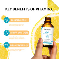 Sérum Visage Vitamine C Marque Blanche, Réduit les Taches Brunes et Cicatrices d'Acné, Raffermit et Atténue les Ridules, Essence Faciale Soin de la Peau